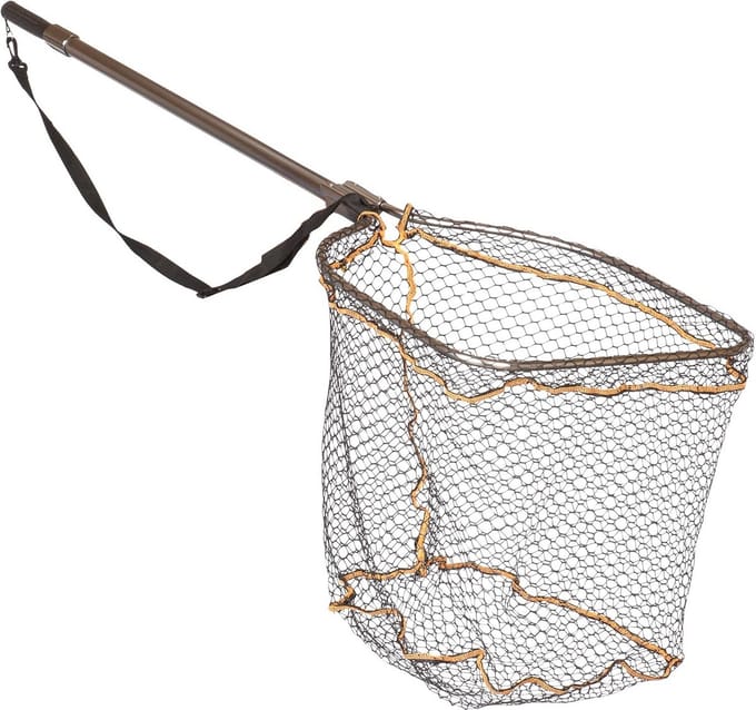 Visnet - Schepnet - Roofvissen Vangen - Uitschuifbare steel - 50x65cm - Beige Zwart
