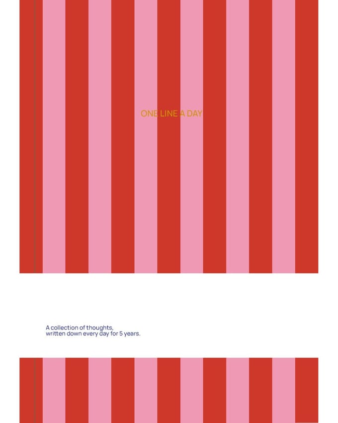 Fabrique - One Line a Day - Dagboek voor 5 jaar - Roze rood gestreept