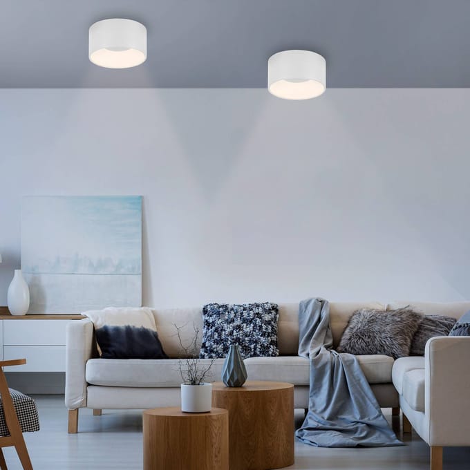 JUST LIGHT. GmbH JUST LIGHT. Tanika plafondlamp, wit, Ø 16 cm, dimbaar