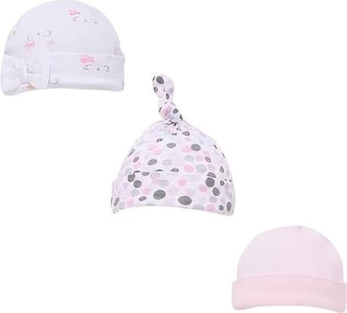 Soft Touch Babymutsjes Meisjes Katoen Wit/roze 3 Stuks