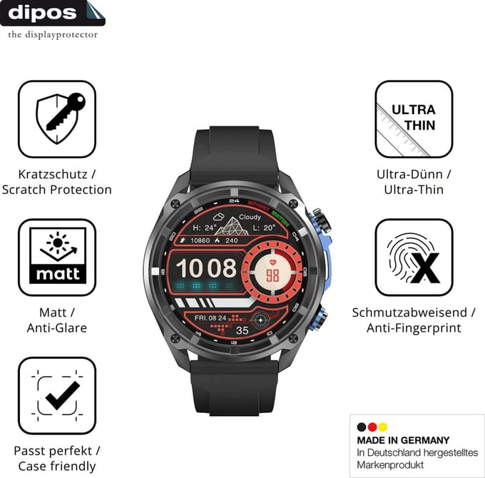 dipos – 6x Matte Beschermfolie geschikt voor DTNO.1 DTG1 | Krasbestendige & antireflecterende Screenprotector Ultra-Thin