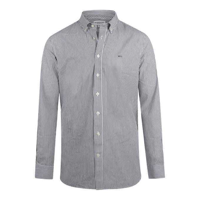 McGregor Poplin Stripe Peached Shirt Navy Größe: S | Business hemden Outlet | Herren | Blau