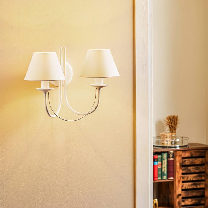Domiluce Wandlamp Bona, 2-lamps, wit