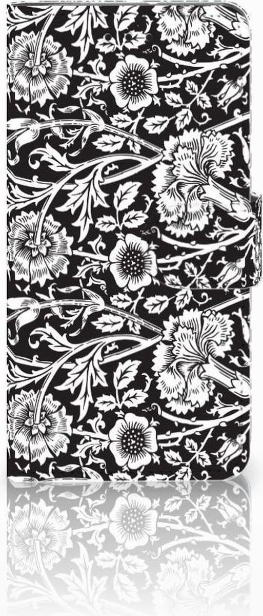 Book Case voor Motorola Moto G7 Play Hoesje Black Flowers
