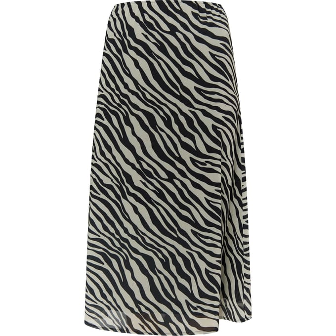Faina Rok met zebraprint Dames wit zwart