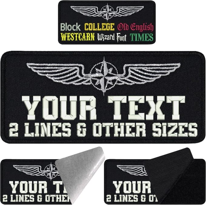 Gepersonaliseerde Pilotenpatch met Klittenband - Naamlabel voor Uniformen