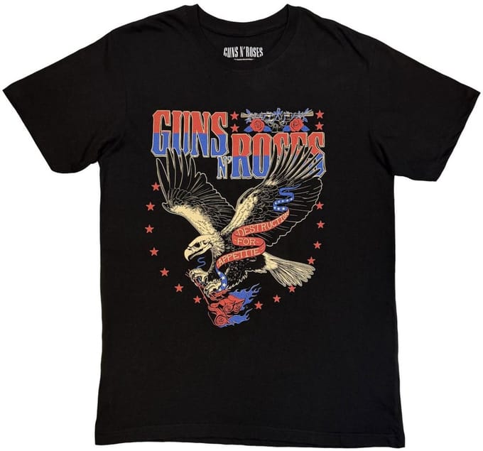 Guns N' Roses - Eagle Skull Heren Tshirt - S - Zwart