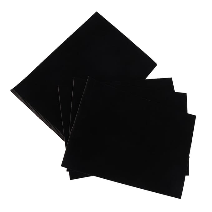 10 stuks Zelfklevend Zwart Sieradendoos Pluisvoering Plakdoek Accessoire black