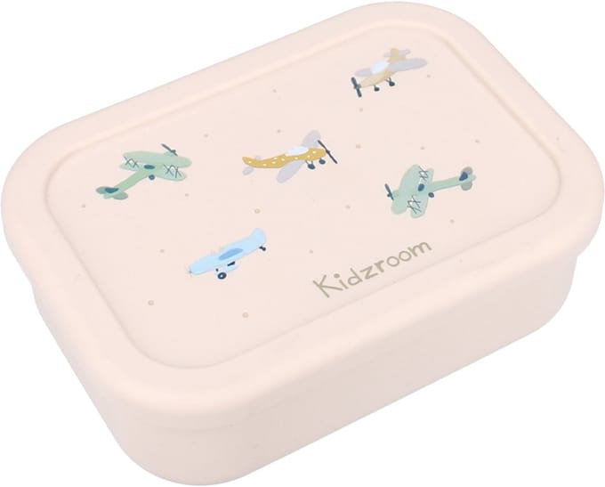 Kidzroom Small Talk Lunchbox - 1.2 l - 6 x 17 x 12 cm - Beige - Vliegtuigen