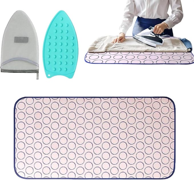 Tafelstrijkmat - Strijkdeken werkoppervlak - Kleding strijken - Thermisch bestendig - 60 x 80 cm - Grijs