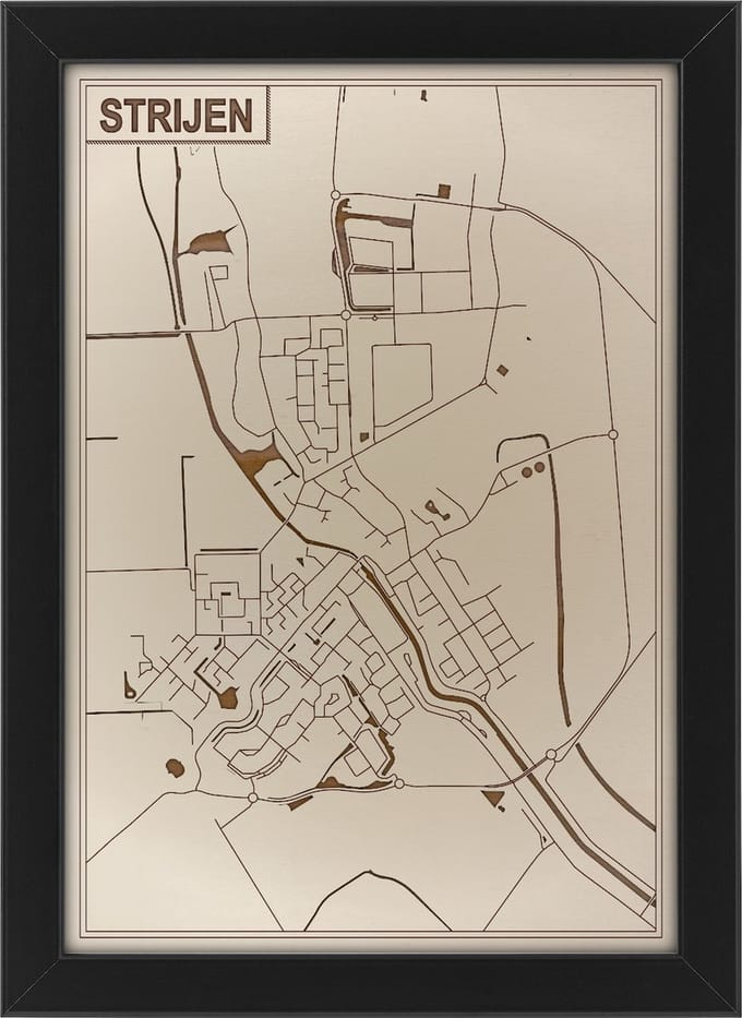 Houten stadskaart van Strijen