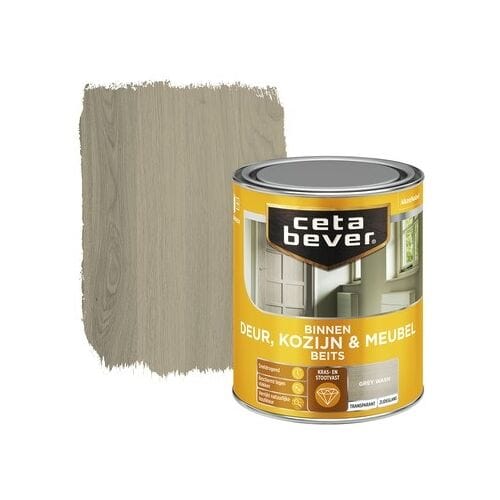 Cetabever - Binnenbeits Deur, Kozijn & Meubel Transparant Zijdeglans - Grey Wash - 750 Ml