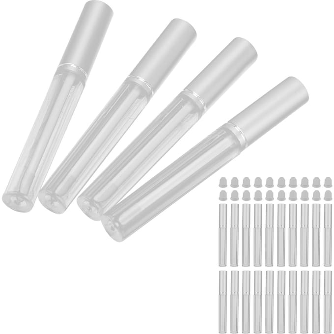 20 pcs Tube de Gloss à Lèvres 3ml Réutilisable Vide Rechargeable Bouteille de Baume à Lèvres Plastique Transparent Gloss à Lèvres white