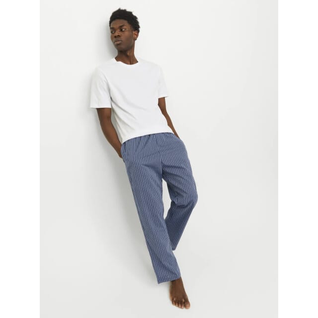 Jack & Jones Heren Pyjamaset JACBASIC Wit/Blauw - Maat S