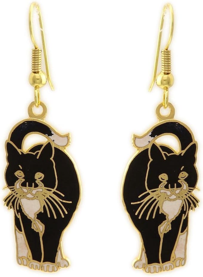 Behave - Oorbellen kat zwart - speels ontwerp - creatief & casual stijl