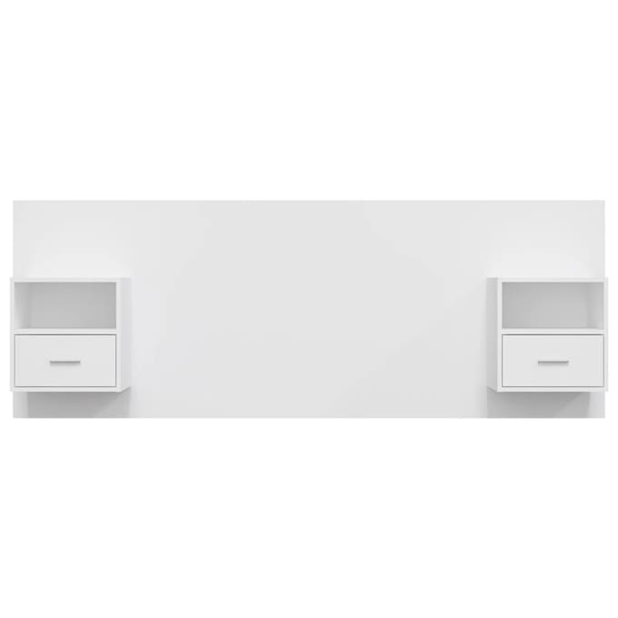 vidaXL - Hoofdbord - met - kastjes - bewerkt - hout - wit