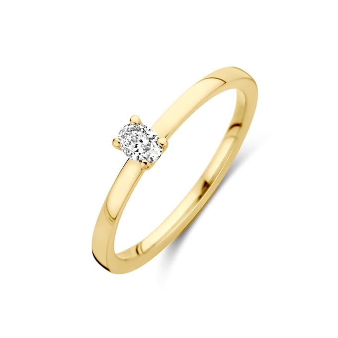 18K Geelgoud Ring Diamant 0.15Ct G Vsi 7000214