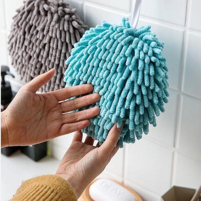 Absorberende Handdoek Chenille Sneldrogend Ophangbaar Keuken Badkamer Doek Huishoudelijke Handdoek 2pcs blue