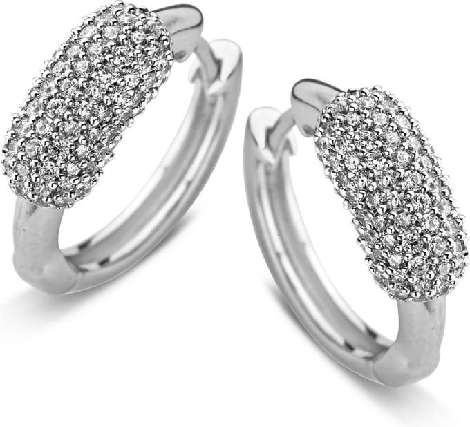 Orphelia oorring Front Pave Zirconium Sterling Zilver 925