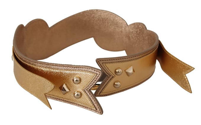 Dolce & Gabbana Elegante Gouden Leren Schouderriem voor Dames