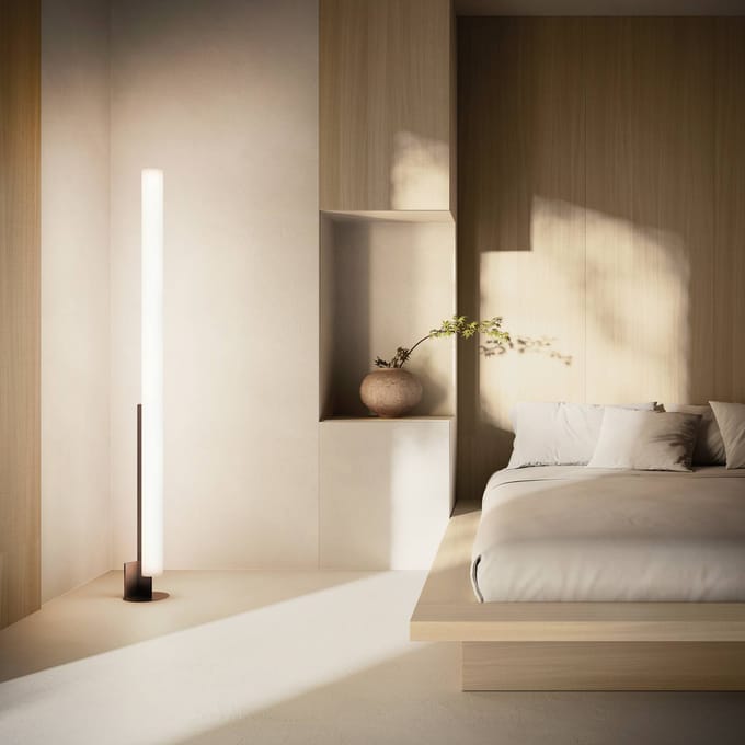 kdln LED vloerlamp Model T, zwart, hoogte 185 cm, dimmer