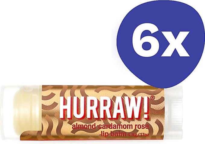 Hurraw Almond Cardamom Rose Lippenbalsem (6x 4,3gr)