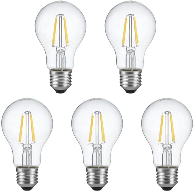 SPL E27 LED Lamp 4W met Dag en Nacht Sensor - Warm Wit - LED Filament - Vervangt 40W - 5 Stuks