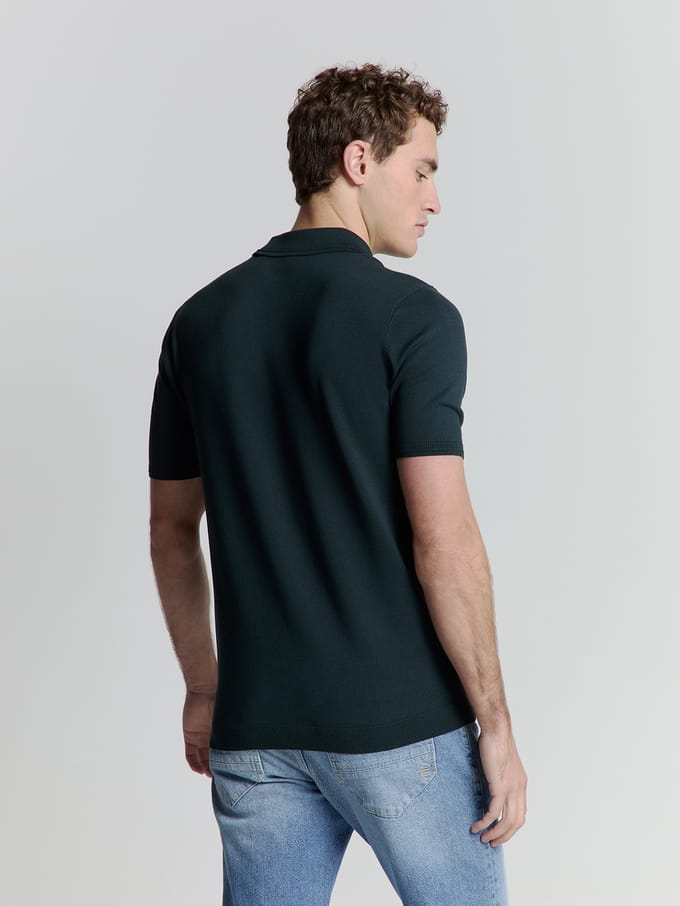 No Excess Pullover Short Sleeve Polo Button Solid Night Maat: XXXL | Poloshirts Outlet | Heren | Blauw