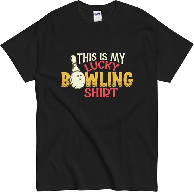 Grappig Dames en Heren T Shirt - Lucky Bowling - Bowlen - Zwart - L