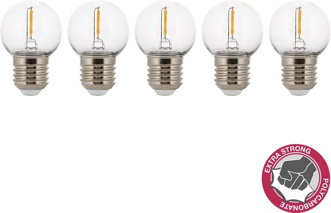Bailey | 5x LED Kogellamp | Grote fitting E27 | 1W