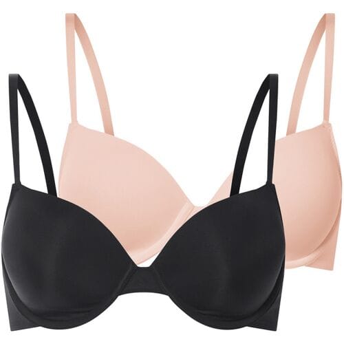 ESMARA 2 dames BH's (Zwart/beige, 85C)