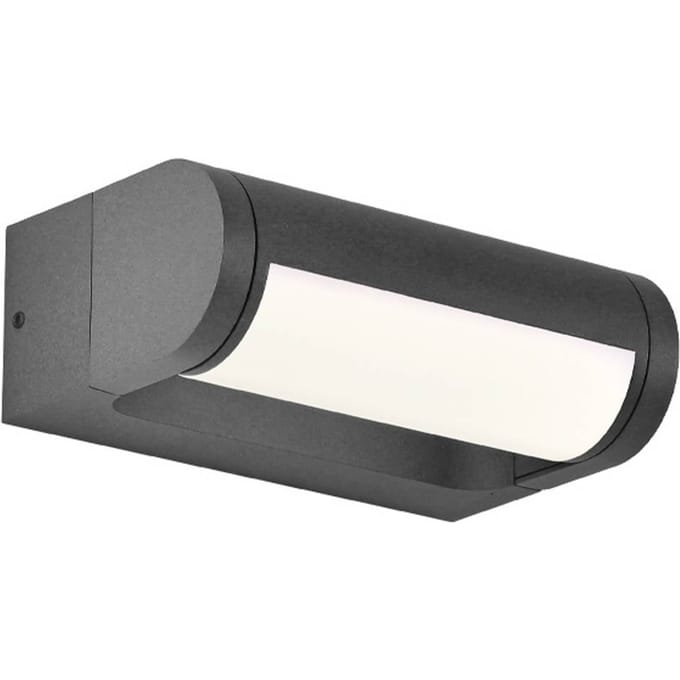 Viokef LED buiten wandlamp Randal, donkergrijs, breedte 17 cm, metaal