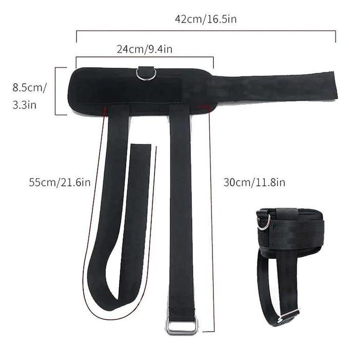 Enkelgesp Verbeterde Dumbbell Enkelband Elastisch Touw Verstelbare Barbell Enkelgesp Vier Ringen Enkelband Enkel adjustable black