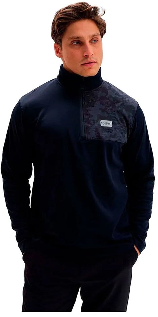Stuburt Active Tech Half Rits Trui Blauw M Man