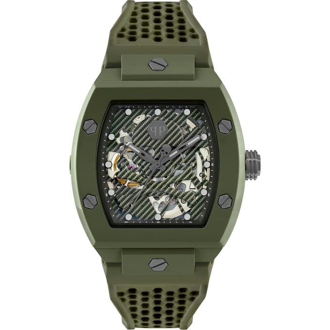 Philipp Plein The Skeleton Ecoceramic PWVBA0223 Horloge - Siliconen - Groen - Ø 44 mm