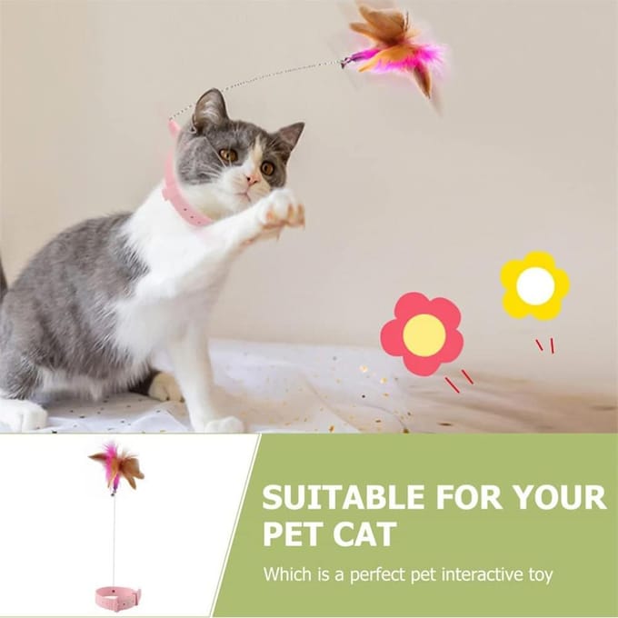 2 stuks katten plagende staaf siliconen halsband met bel kat kitten interactieve training gray