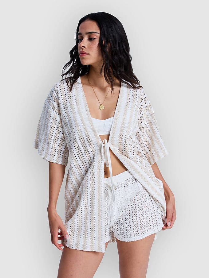 Roxy Moana Story Kimono Met Korte Mouwen Grijs XS-S Vrouw