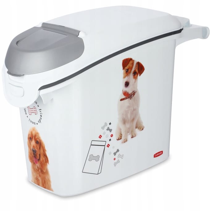 Curver Voedselcontainer Hond - 15L - 6KG - 23x51x36cm - Wit/Grijs