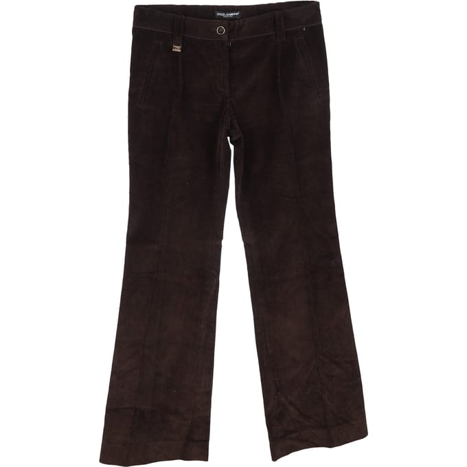 Dolce & Gabbana broek met wijde pijpen in bruin corduroy