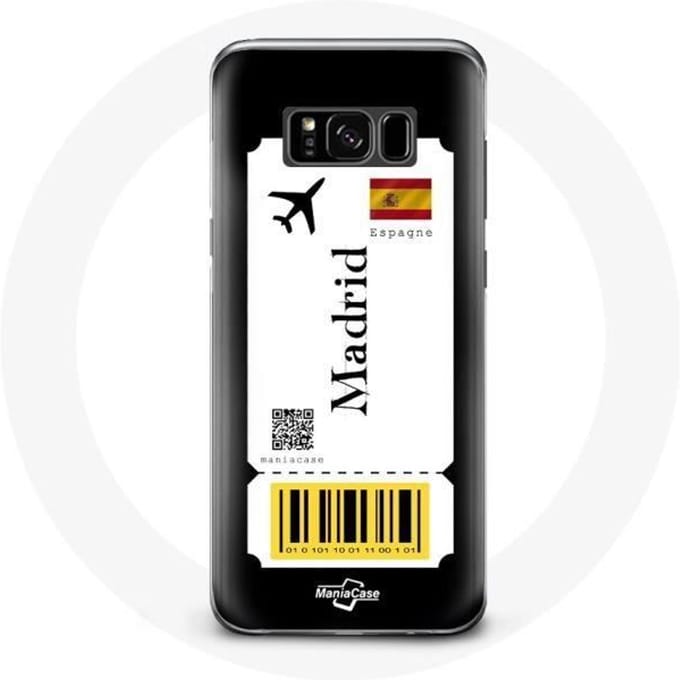 Case voor Samsung Galaxy S8 Vliegticket Madrid Spanje
