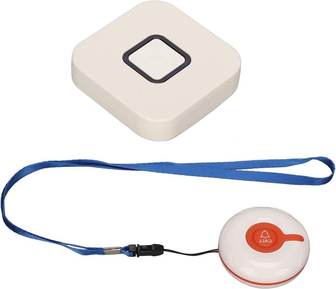 Draadloze Semafoon - Noodknop Zender - Hulp Inroepen - Waterdicht Ontwerp - 1 Op 1 Systeem - Wit
