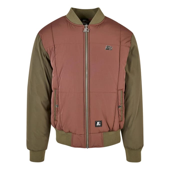 Starter Black Label - Quilted bark/darkolive Bomber jacket - L - Bruin/Groen