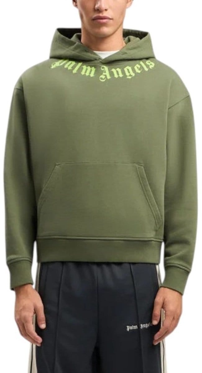 Palm Angels Heren Trui Groen PMBB17DS26FLE007/5614 Neck Logo Regular