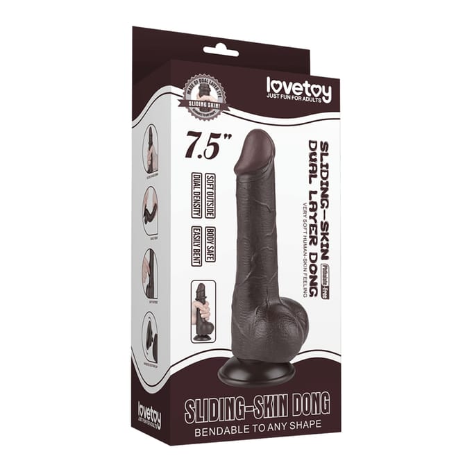 LoveToy - Aftrekbare dildo 19,5 cm (Ø 3,6 cm) - Zwart