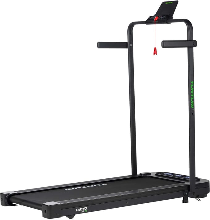 Tunturi Cardio Fit T5 Loopband - Hardloopband met bluetooth - Wandelband- 14 programma's - Inklapbaar - Walking pad - Compact - 1 tot 8 km/u - EU veiligheid gecertificeerd - Incl Gratis app