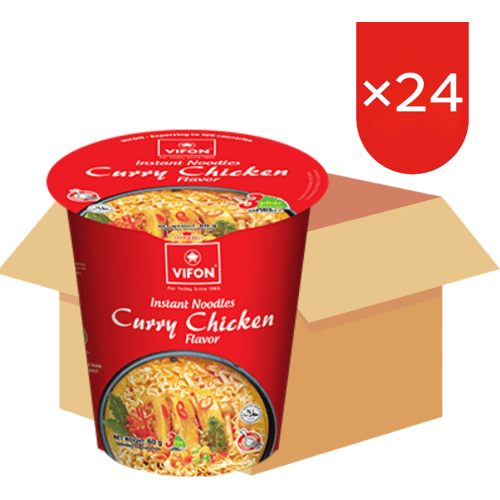 VIFON Cup Noodle Curry Kip 24 x 60 g