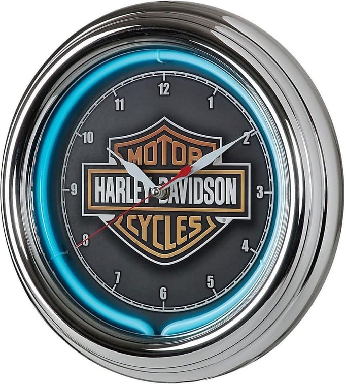 Harley-Davidson Essential Bar & Shield Neon Klok