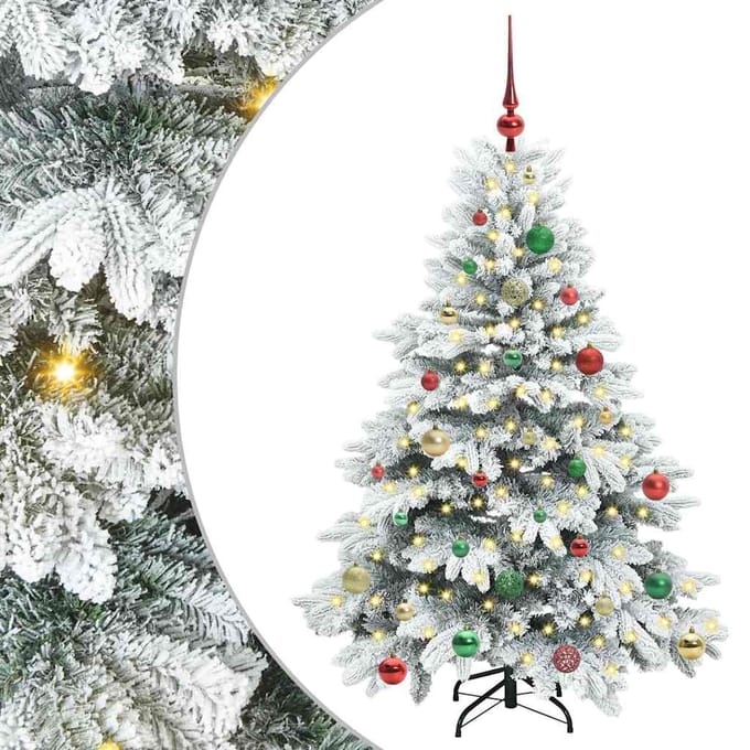 vidaXL - Kunstkerstboom - met - 150 - LED - met - standaard - Wit - 150 - cm - PE - en - PVC
