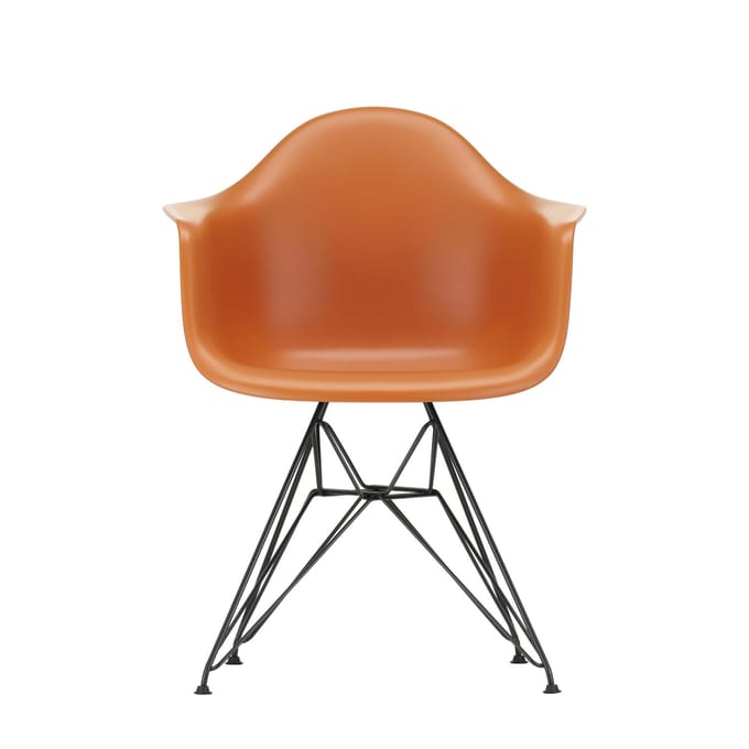 Vitra DAR Eames Plastic Armchair - roestoranje RE - zwart