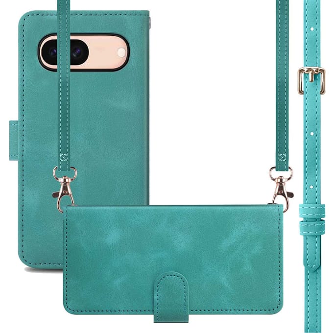 imoshion Hoesje - Geschikt voor Google Pixel 8a - Bookcase met koord - Turquoise